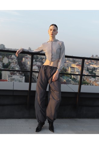 Cargo Wide Pants Grey