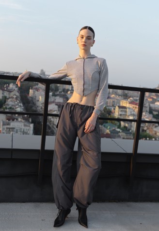 Cargo Wide Pants Grey