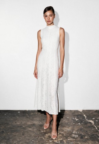 Floral lace dress White