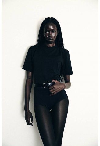 T-shirt with shoulders Black